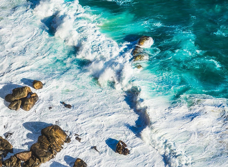 Waves rolling on shore.
